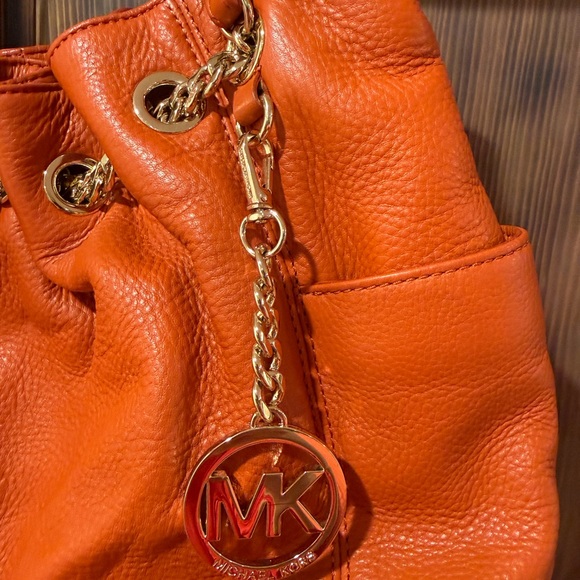 Michael Kors Orange Leather Tote Bag - Picture 4 of 13